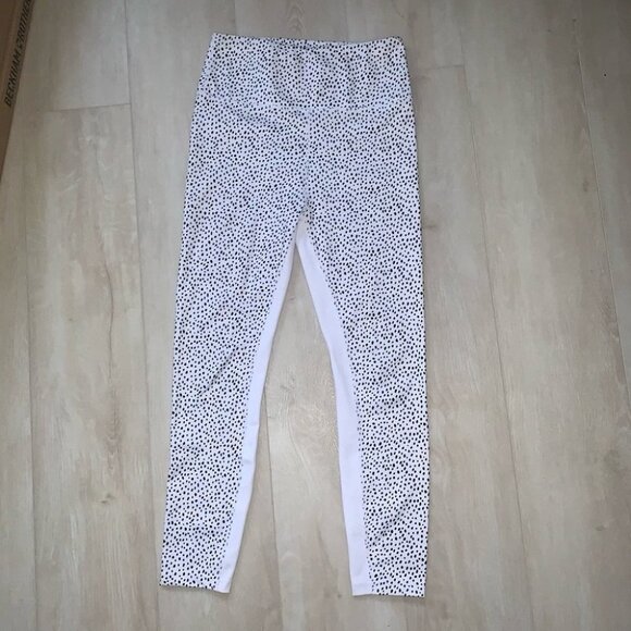 All Fenix‎ Leggings Size Medium White Black Polka Dot 7/8 Length “Montana” NWOT - Picture 2 of 12